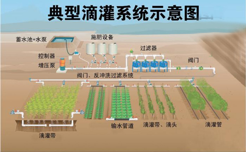 典型滴灌系統(tǒng)示意圖